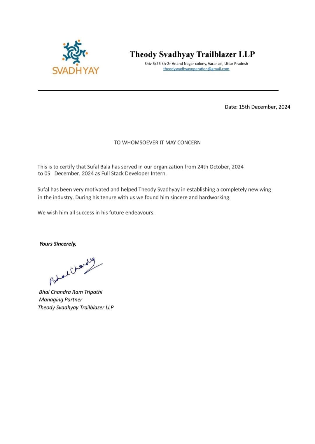 Theody Svadhyay Trailblazer